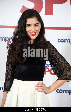 Roma, Italia. Xxi Jan 2019. Hotel Le Mèridienne Visconti - Presentazione film COMPROMESSI SPOSI Grazia Ambrogio nel ruolo di Ilenia Credito: Giuseppe Andidero/Alamy Live News Foto Stock