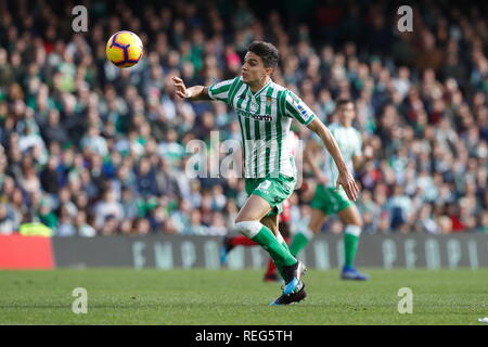 Sevilla, Spagna. Xx gen, 2019. Marc Bartra (Betis) Calcio/Calcetto : spagnolo "La Liga Santander' match tra Real Betis 3-3 Girona FC al Estadio Benito Villamarin in Sevilla, Spagna . Credito: Mutsu Kawamori/AFLO/Alamy Live News Foto Stock