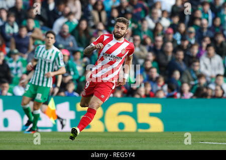 Sevilla, Spagna. Xx gen, 2019. Portu (Girona) Calcio/Calcetto : spagnolo "La Liga Santander' match tra Real Betis 3-3 Girona FC al Estadio Benito Villamarin in Sevilla, Spagna . Credito: Mutsu Kawamori/AFLO/Alamy Live News Foto Stock