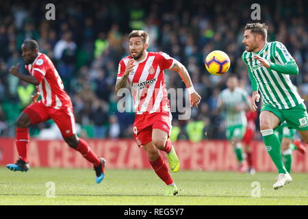 Sevilla, Spagna. Xx gen, 2019. Portu (Girona) Calcio/Calcetto : spagnolo "La Liga Santander' match tra Real Betis 3-3 Girona FC al Estadio Benito Villamarin in Sevilla, Spagna . Credito: Mutsu Kawamori/AFLO/Alamy Live News Foto Stock