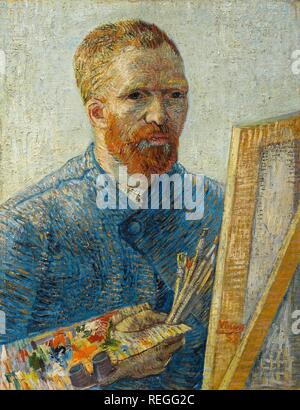 Autoritratto di pittore. Data: Dicembre 1887-febbraio 1888, Parigi. Dimensioni: 65,1 cm x 50 cm, 86 cm x 71 cm. Museo: Van Gogh Museum di Amsterdam. Autore: Van Gogh, Vincent. VINCENT VAN GOGH. Foto Stock