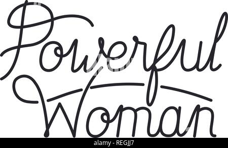 Potente donna etichetta icona isolato Illustrazione Vettoriale