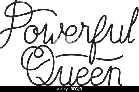 Potente regina etichetta icona isolato Illustrazione Vettoriale