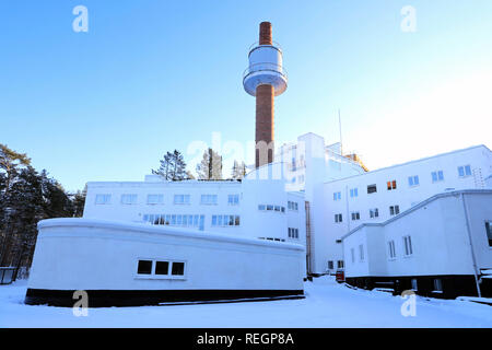 Sanatorio Paimio, un ex sanatorio per tubercolosi progettato dall architetto finlandese Alvar Aalto, completato nel 1933. Paimio, Finlandia. Il 20 gennaio 2019. Foto Stock