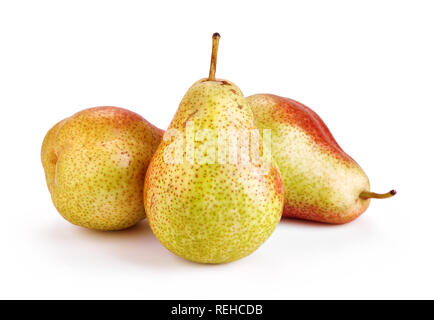 Fresche e mature di frutti di pera isolati su sfondo bianco Foto Stock