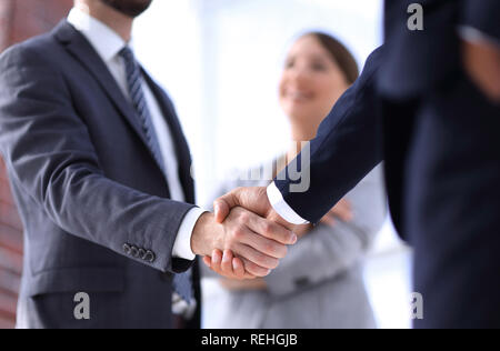 Primo piano della stretta di mano del partner aziendale Foto Stock