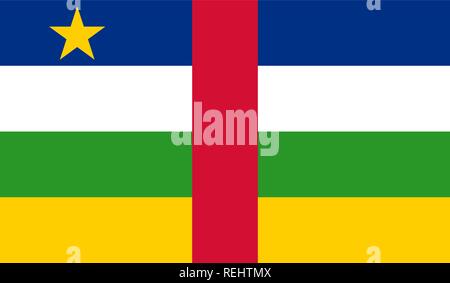 Bandiera della Repubblica Centrafricana Illustrazione Vettoriale