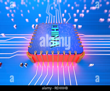 Della Cina di chip elettronico tecnologia, la trasmissione di dati di rete e di storage, grande tecnologia dati, apparecchiature elettroniche tecnologia CPU Foto Stock