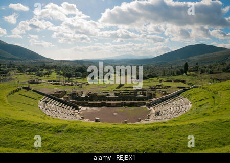 UNESCO Messene, antica città, southwestern Peloponneso Grecia fondata nel 369 a.c. dopo la sconfitta di Sparta da Atene e con il Campionato Boeotian. Foto Stock