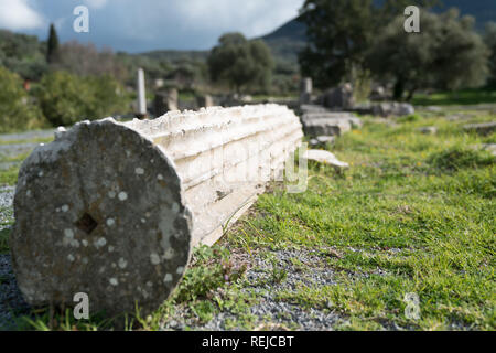 UNESCO Messene, antica città, southwestern Peloponneso Grecia fondata nel 369 a.c. dopo la sconfitta di Sparta da Atene e con il Campionato Boeotian. Foto Stock