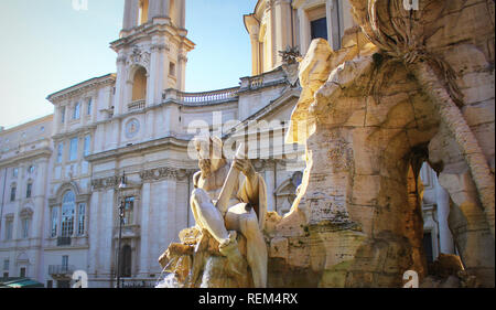 Roma, 28 Dicembre 2018: Piazza Navona a Roma. Piazza Navona è una piazza della città di Roma, Italia. Foto Stock