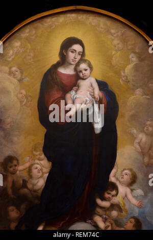 La Vergine e il Bambino in gloria, Bartolomé Esteban Murillo, 1673, Foto Stock