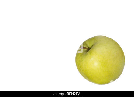 Immagine di un unico grande mela verde su sfondo bianco Foto Stock