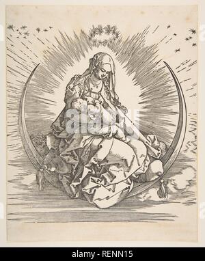 La Madonna in Crescent, frontespizio alla vita della Vergine. Artista: Albrecht Dürer (Tedesco, 1471-1528 Norimberga Norimberga). Dimensioni: foglio: 7 7/8 x 7 1/2 in. (19,9 x 19,1 cm). Data: ca. 1511. Museo: Metropolitan Museum of Art di New York, Stati Uniti d'America. Foto Stock