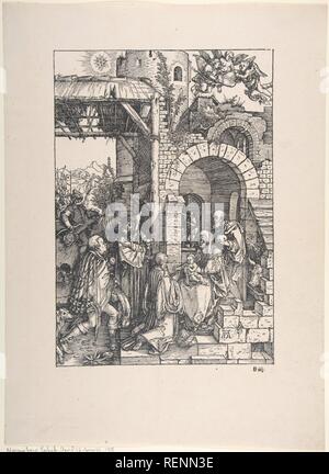 L Adorazione dei Magi, dalla serie della vita della Vergine. Artista: Albrecht Dürer (Tedesco, 1471-1528 Norimberga Norimberga). Data: ca. 1502. Museo: Metropolitan Museum of Art di New York, Stati Uniti d'America. Foto Stock