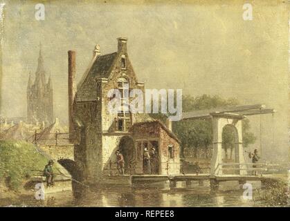 De Koepoort in Delft. Dating: 1850 - 1892. Misurazioni: h 15.5 cm × W 21,5 cm; d 7.4 cm. Museo: Rijksmuseum Amsterdam. Autore: Petrus Gerardus Vertin. Foto Stock