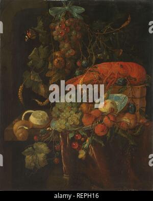 Natura morta con frutta e un astice. Dating: 1640 - 1700. Misurazioni: h 70 cm × W 59 cm; d 10,5 cm. Museo: Rijksmuseum Amsterdam. Autore: Jan Davidsz de Heem (copia dopo). Foto Stock