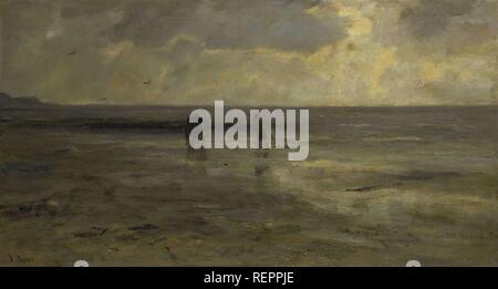 Spiaggia di sera. Dating: 1890. Misurazioni: h 49 cm × W 91 cm × t 3.4 cm; d 10,7 cm. Museo: Rijksmuseum Amsterdam. Autore: Giacobbe MARIS. Foto Stock