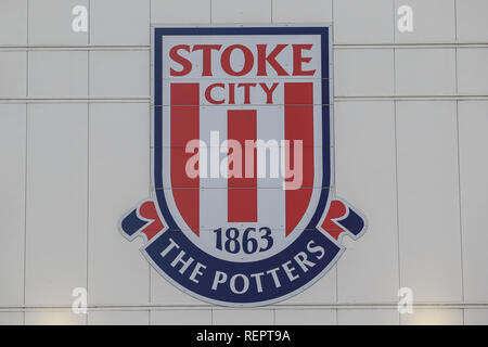 19 gennaio 2019, Bet 365 Stadium, Stoke-on-Trent, Inghilterra; Sky scommessa campionato, Stoke City vs Leeds United ; Stoke City stemma Credito: Mark Cosgrove/News immagini English Football League immagini sono soggette a licenza DataCo Foto Stock