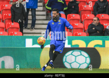 19 gennaio 2019, Bet 365 Stadium, Stoke-on-Trent, Inghilterra; Sky scommessa campionato, Stoke City vs Leeds United ; Kiko Casilla (33) di Leeds Utd Credito: Mark Cosgrove/News immagini English Football League immagini sono soggette a licenza DataCo Foto Stock