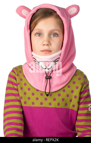 Bella ragazza in un cappello a forma di coniglio Foto Stock