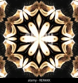 Immagine grafica con caleidoscopio stile design abstract colori caldi Foto Stock