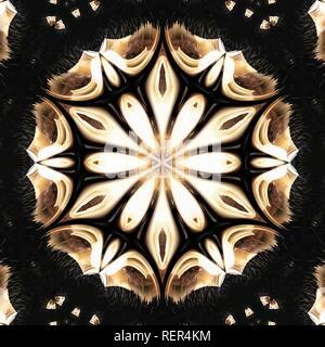 Immagine grafica con caleidoscopio stile design abstract colori caldi Foto Stock