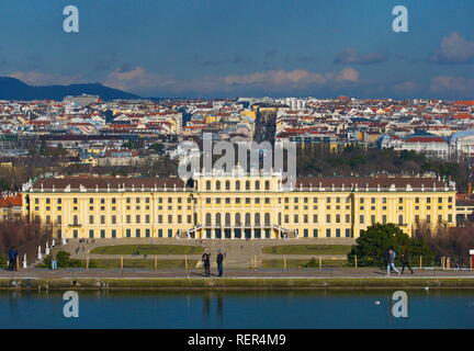 Città di Vienna nel mese di gennaio Foto Stock