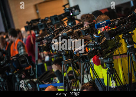 Repsol Campus, Madrid Spagna. 23 gennaio, 2019. La Honda HRC Moto GP team Presentation. Credito TV: Alessandro Avondo/Alamy Live News Foto Stock