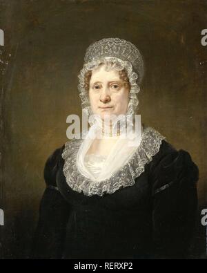 Ritratto di Sara de Haan, vedova di Amsterdam Underwriter Cornelis Hartsen. Dating: 1820 - 1832. Misurazioni: h 77 cm × W 63 cm; d 12 cm. Museo: Rijksmuseum Amsterdam. Autore: Jan Willem Pieneman. Foto Stock