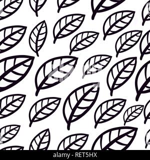 Silhouette di vettore di linea di foglie Illustrazione Vettoriale