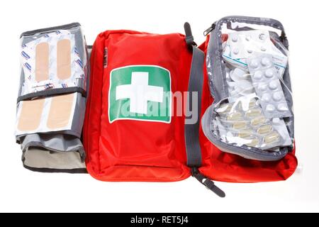 Il primo soccorso borsa, kit di primo soccorso Foto Stock