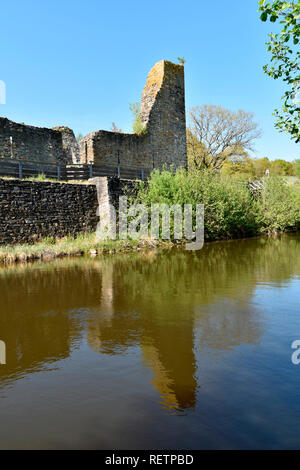 Burgruine Baldenau, Deutschland, Renania-Palatinato, Hunsrueck, Morbach, Wasserburg, Dhrontal Foto Stock