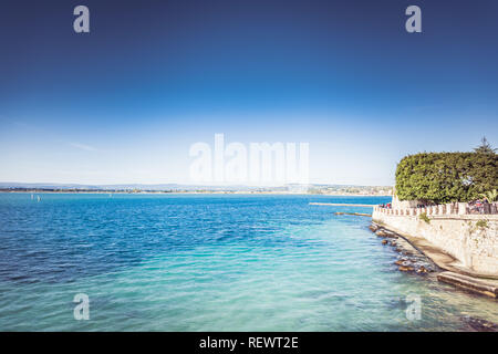 Ortigia, Siracusa / Italia:, Dicembre 2018: vista panoramica dell'antica isola di Ortigia, Siracusa, Sicilia. Italia Foto Stock