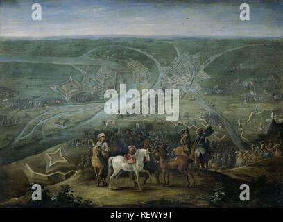 L'Assedio di Rijnberg dal francese, 6 giugno 1672. Dating: 1672 - 1679. Misurazioni: h cm 62 × W 85 cm; d 7,8 cm. Museo: Rijksmuseum Amsterdam. Autore: Lambert de Hondt (II). Hondt, Lambert de la più giovane. Foto Stock