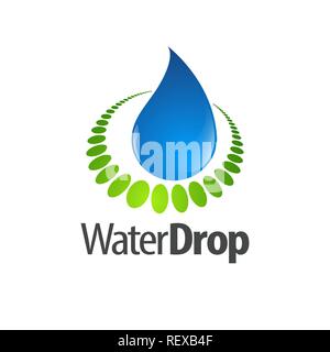 Natura logo waterdrop concept design. Simbolo grafico elemento di modello di vettore Illustrazione Vettoriale