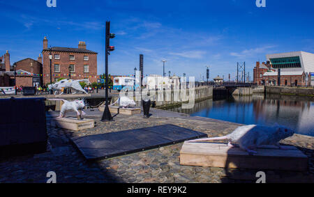 Della Nave e Cat Super ratto, Albert Dock, Liverpool Foto Stock