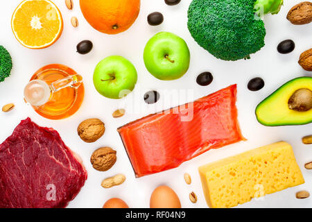 Immagine di prodotti utili per la Dieta . Foto Stock