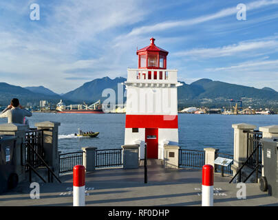 Faro a Brockton Point in Stanley Park, Vancouver, Canada. Foto Stock