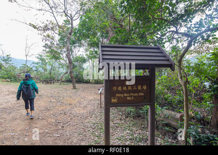 Shing Mun picnic no.3 al Giubileo (Shing Mun) serbatoio o Shing Mun Country Park presso Lo Wai, Hong Kong. Foto Stock