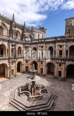 Chiostro Rinascimentale di Giovanni III, Claustro de João III , il Convento di Cristo, Tomar, Portogallo Foto Stock