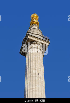Un monumento al Grande Incendio di Londra, England, Regno Unito Foto Stock