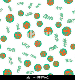 Modello senza giunture di doodle fiori. illustrazione su sfondo bianco. Foto Stock