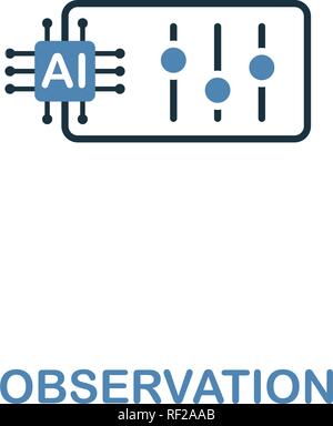 Controllo intelligente icona in due colori design. Premio di design di stile da intelligenza artificiale di raccolta. UX e UI. Pixel intelligente perfetto cont Illustrazione Vettoriale