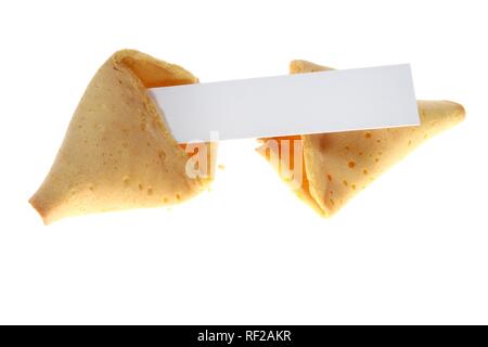 Fortune cookie, aperto Foto Stock