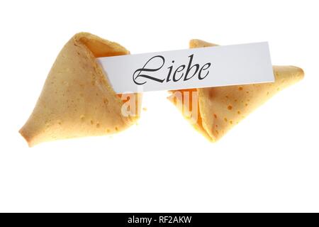 Aperto Fortune cookie, Liebe, amore Foto Stock