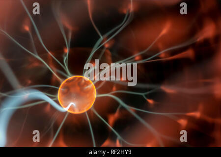 Una immagine di una lampada al plasma con lo spostamento dei fasci di luce Foto Stock