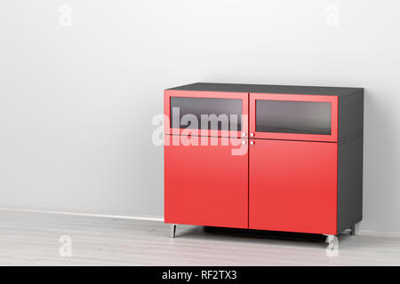 Rosso moderno armadio in camera Foto Stock