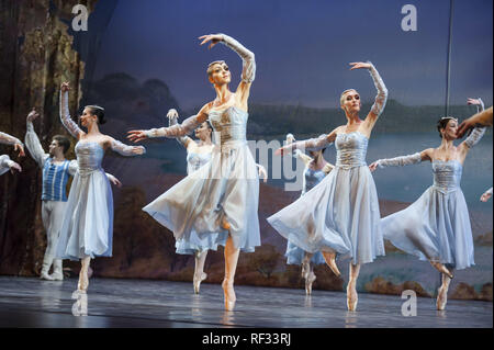 Hefei, Cina. 23 gen 2019. Persone godetevi il balletto danza "Lago wan' da parte della Russia di Ciaikovskij balletto in Hefei, Cina orientale della provincia di Anhui. Credito: SIPA Asia/ZUMA filo/Alamy Live News Foto Stock