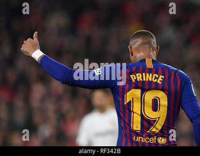 Siviglia, Spagna. 23 gennaio, 2019. Prince Boateng durante la partita appartenente ai quarti di finale della Copa del Rey, rivolta a Sevilla FC ed FC Barcelona, al Ramon Sanchez Pizjuan Stadium, Siviglia Andalusia Spagna, 23 gennaio 2019, foto: Cristobal Duenas / Cordon Premere Cordon Premere Credito: CORDON PREMERE/Alamy Live News Foto Stock